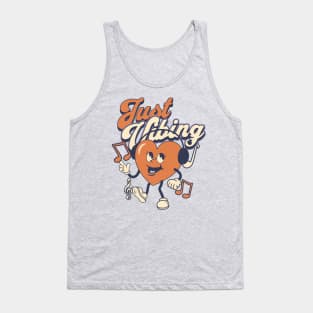 Just vibing heart music typography text | Morcaworks Tank Top